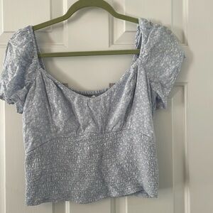 Abercrombie Blue Smocked Crop Top. 
Large